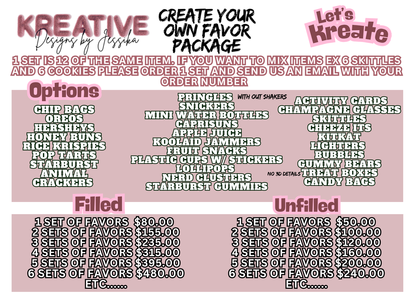 Custom Party Favors.