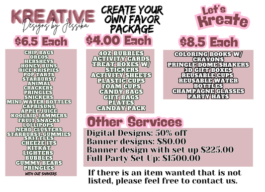 Custom Party Favors.